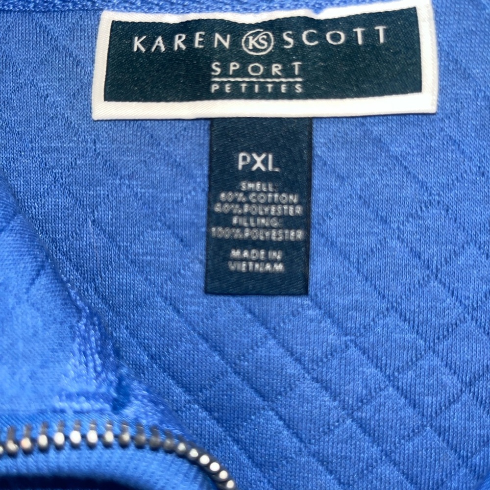 Karen Scott Sport Blue Vest. Petite XL